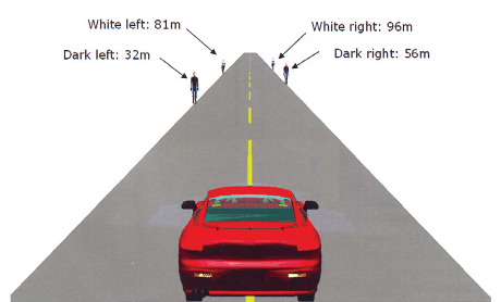Pedestrian visibility: average detection distances for young drivers