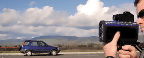 cop checking speed of cars