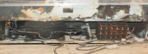 FIRE Damage refrigerator